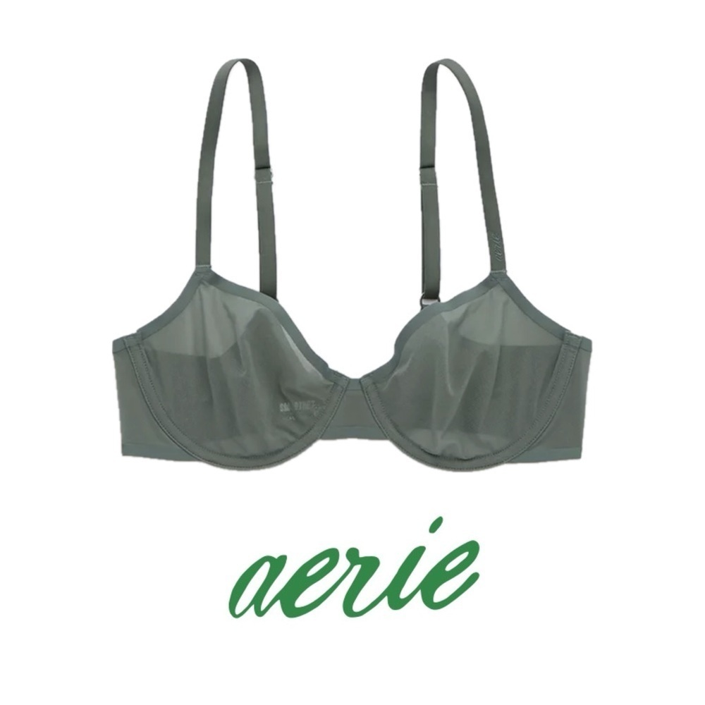 🆕 Aerie SMOOTHEZ mesh bra color royal palm size 34C